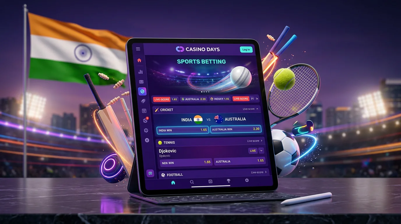 Sportsbook section on Casino Days India platform